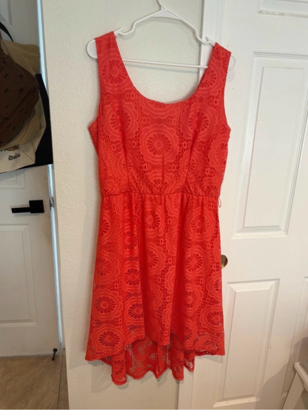 AUW Coral Lace High-Low Sundress